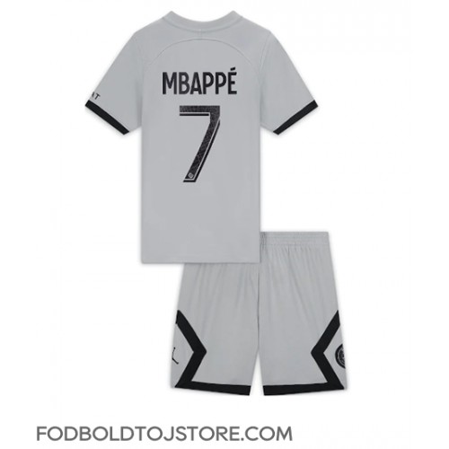 Paris Saint-Germain Kylian Mbappe #7 Udebanesæt Børn 2022-23 Kortærmet (+ Korte bukser)